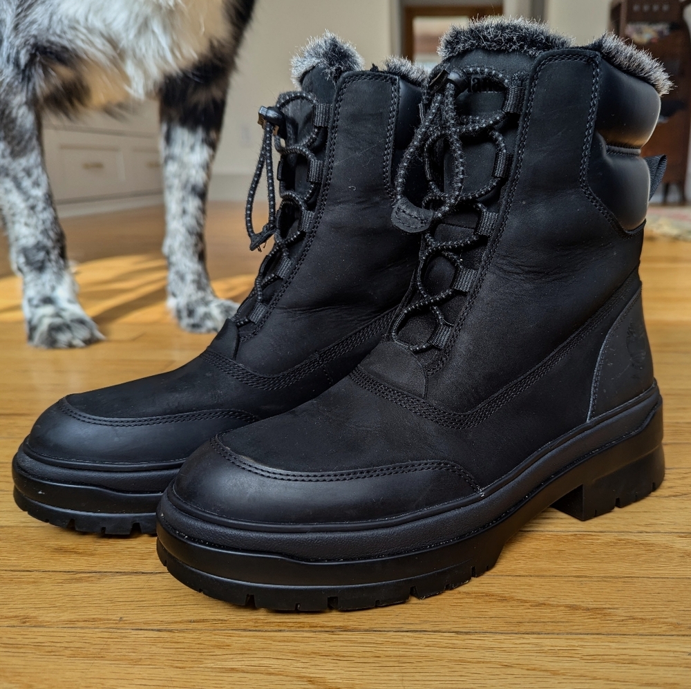 Women's 9.5 Timberland Brooke Valley Black Fur-Lined Boots